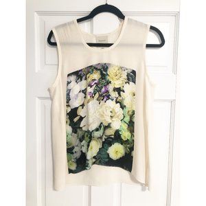 MASON SILK FLORAL CREAM TOP - SIZE 2